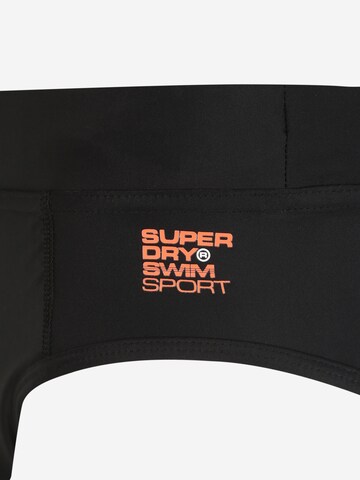 Superdry Štandardný strih Športové plavky - spodný diel - Čierna