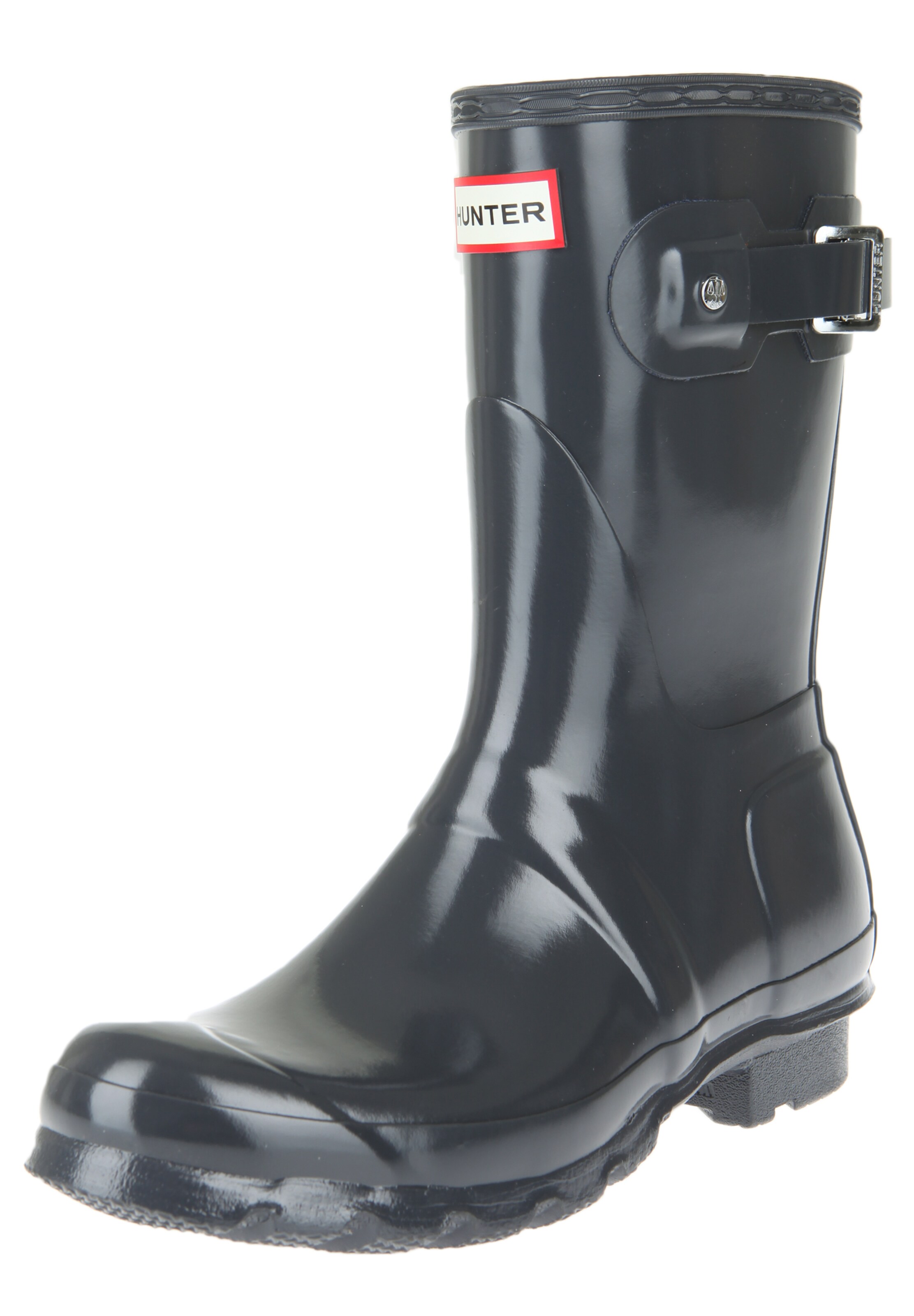 HUNTER - Regenlaarzen 'Wmn Org Short Gloss' in de kleur Nachtblauw