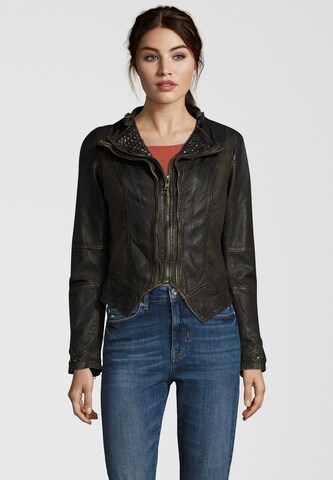 Miracle of Denim Lederjacke in Schwarz: Vorderseite