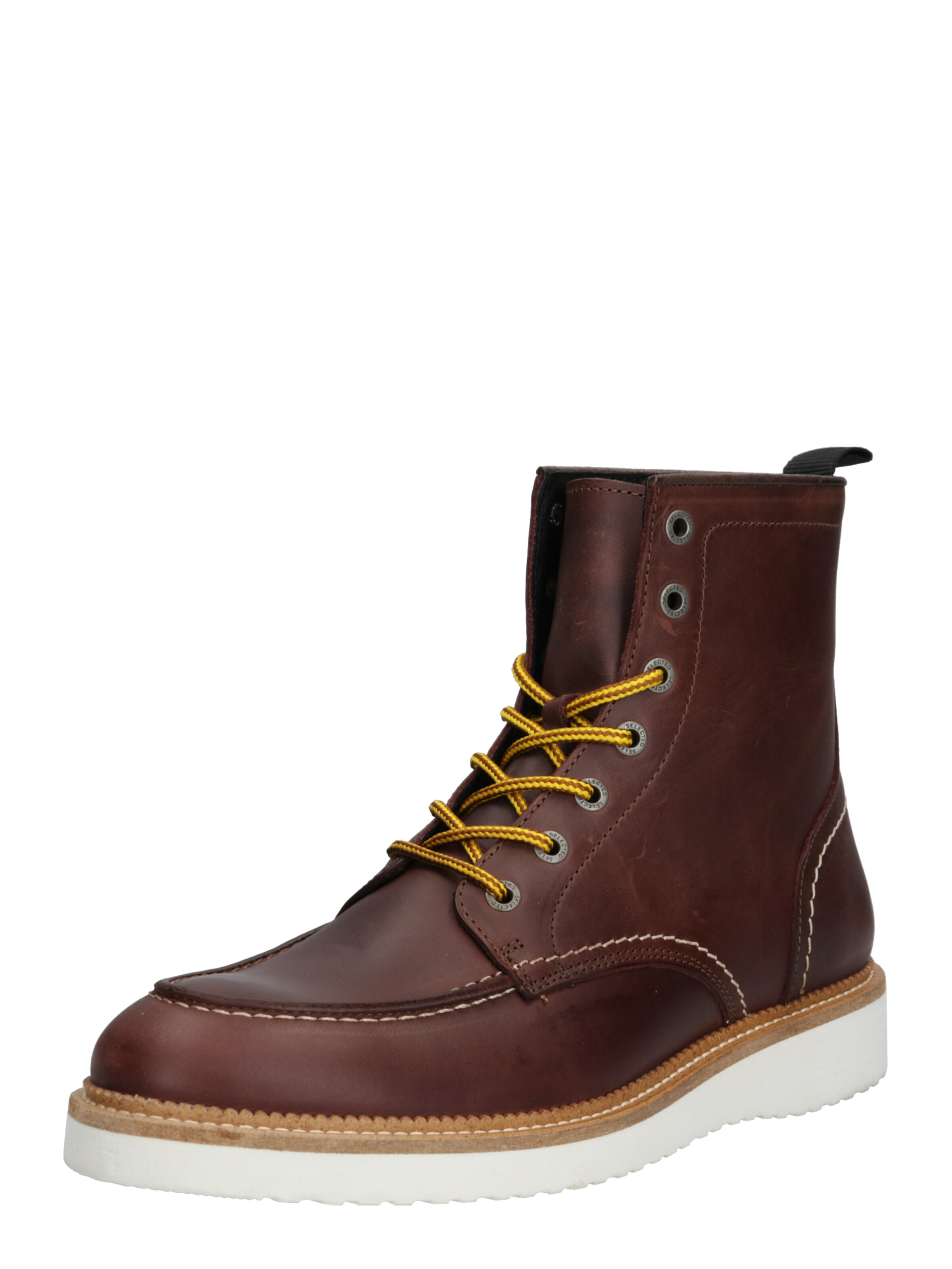 SELECTED HOMME - Veterlaarzen 'Moc Toe' in de kleur Donkerbruin