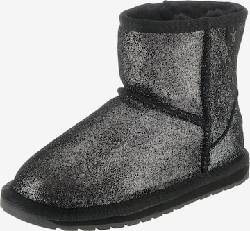 EMU AUSTRALIA Snow Boots 'Wallaby Mini Metallic' in Black: front