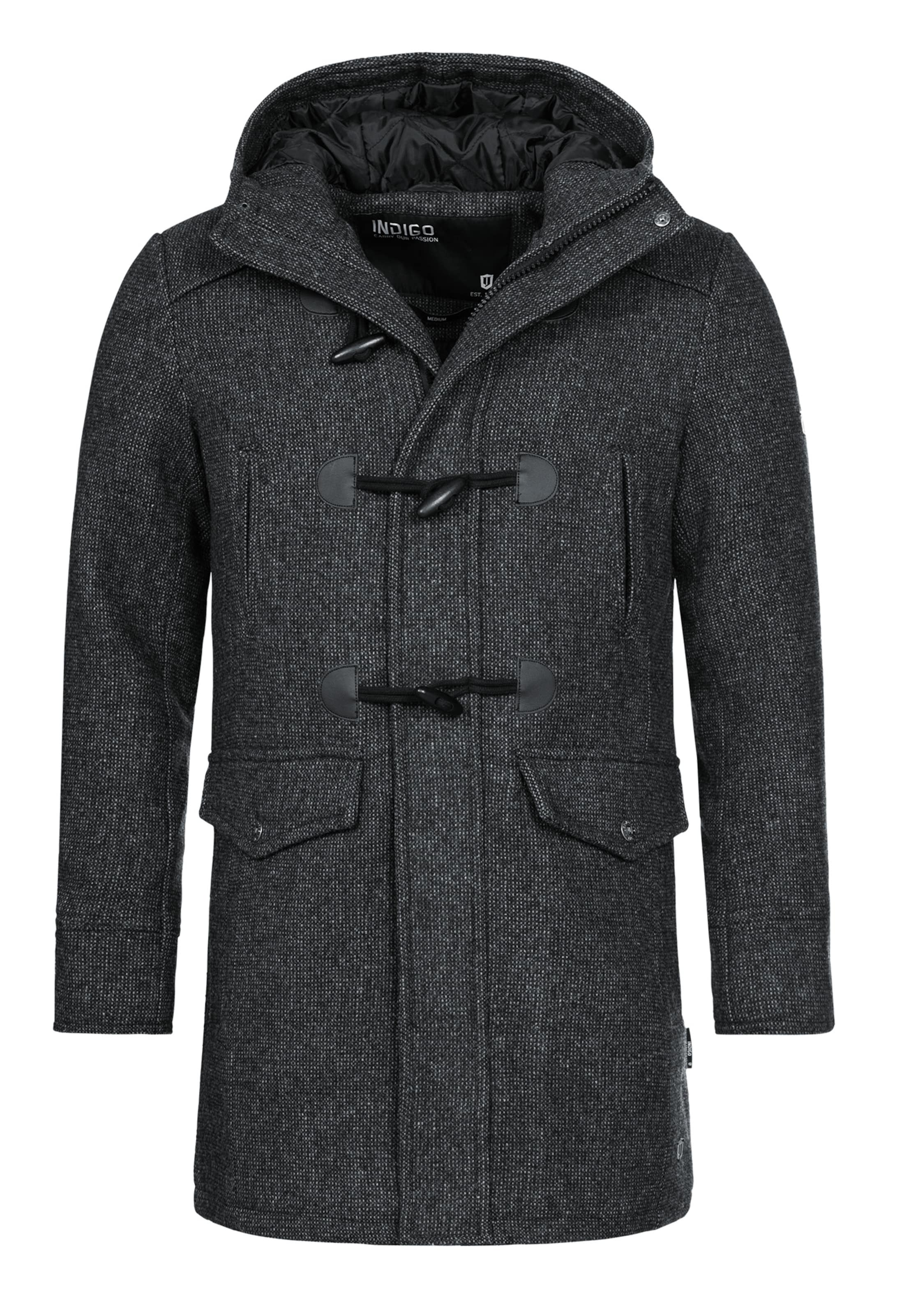 INDICODE JEANS Between-Seasons Coat in Grey: front