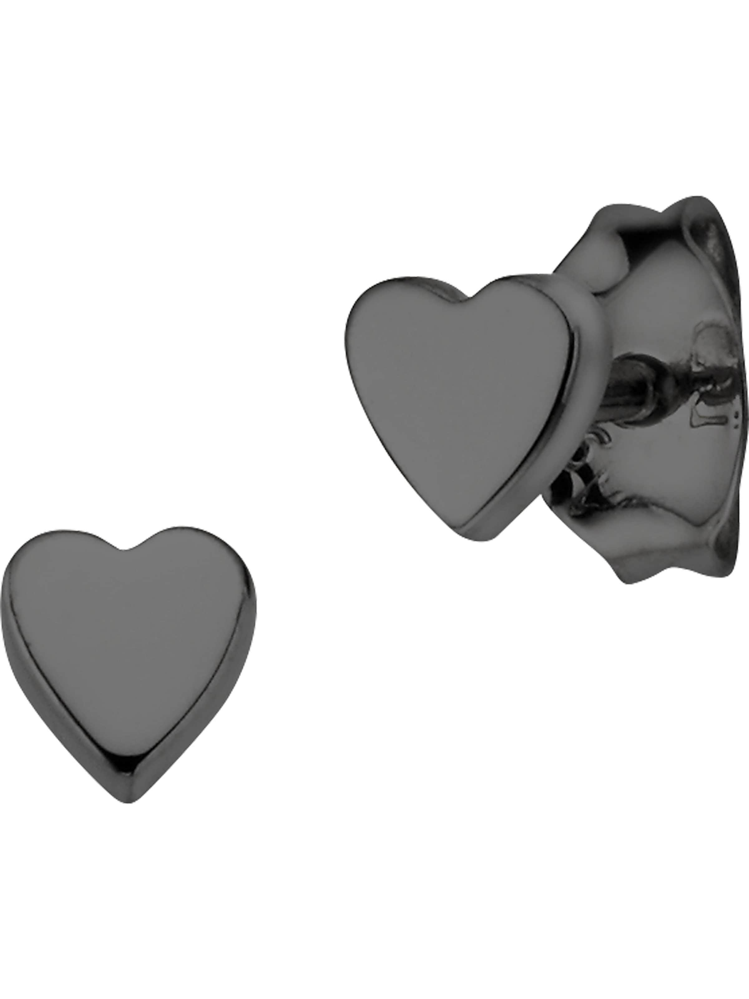caï Ohrstecker 'Love' in Schwarz: Vorderseite