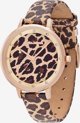 Julie Julsen Analog Watch 'Safari Leopard' in Brown: front