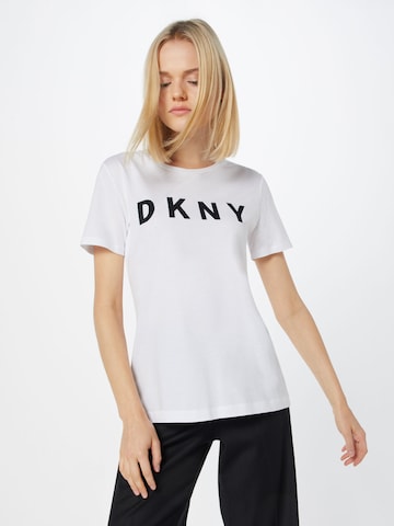 DKNY - Camiseta 'FOUNDATION' en blanco: frente