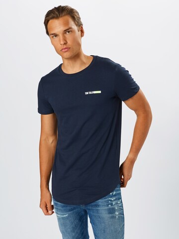 Coupe regular T-Shirt TOM TAILOR DENIM en bleu : devant