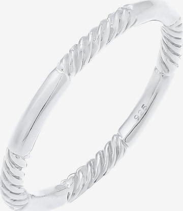 ELLI Ring 'Twisted' in Zilver: voorkant
