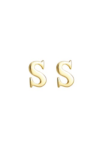 ELLI Ohrringe Buchstabe, Buchstabe - S in Gold