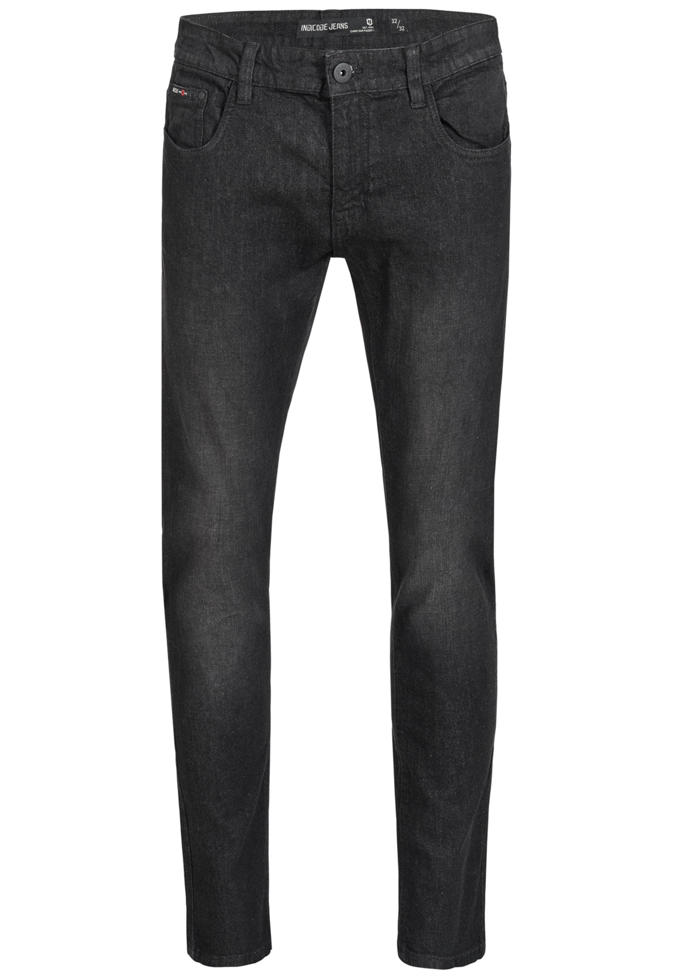 INDICODE JEANS Slimfit Jeans 'Texas' in Zwart: voorkant
