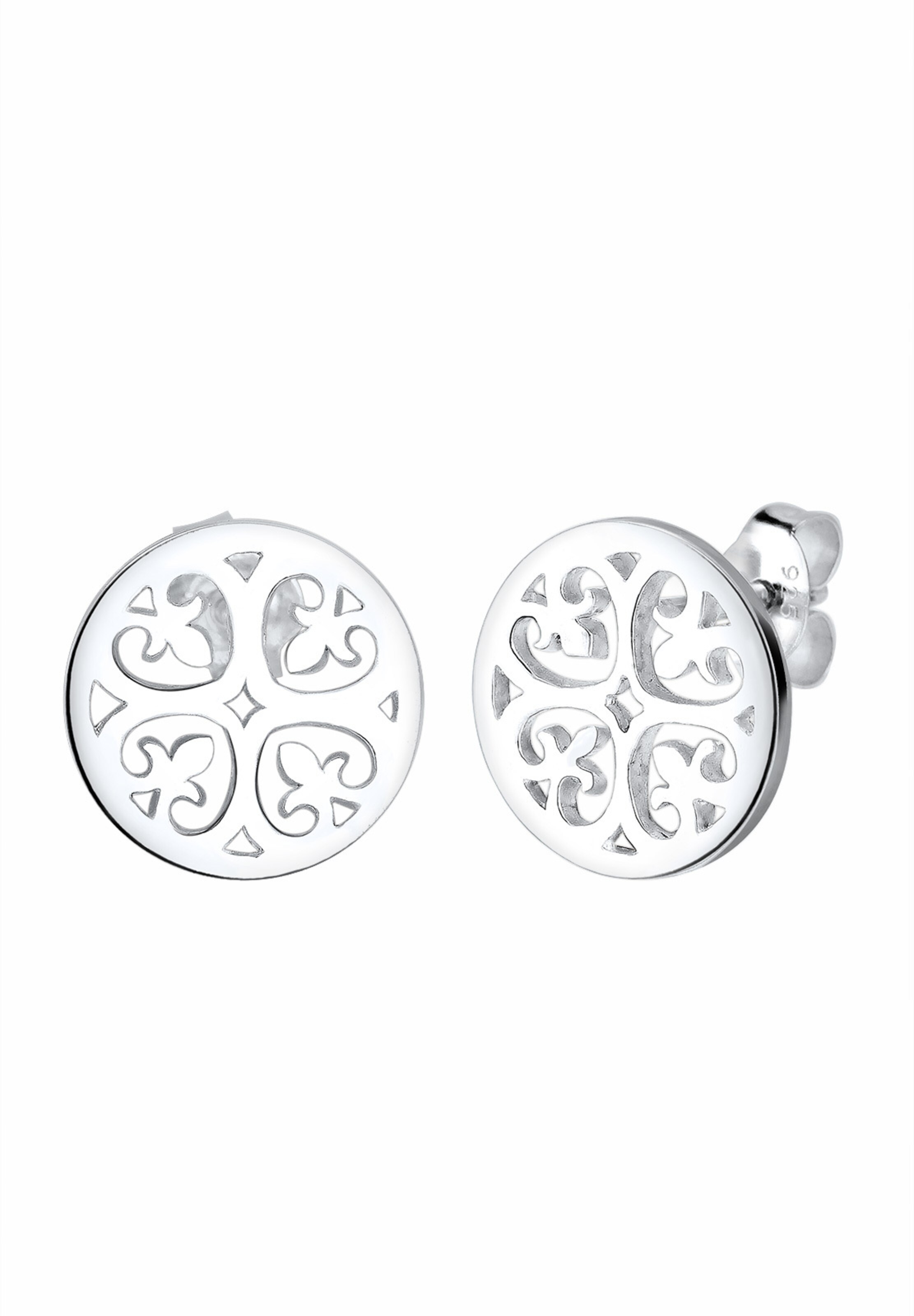 ELLI Earrings 'Ornament' in Silver: front
