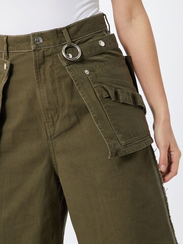 DIESEL Wide Leg Hose 'P-RAEY' in Grün