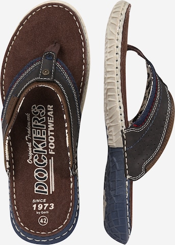 Dockers by Gerli Teenslippers in Bruin: zijkant