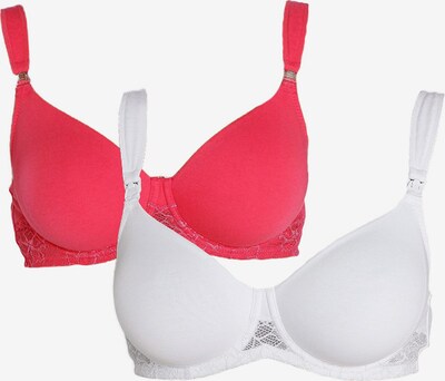 PETITE FLEUR Soutien-gorge d’allaitement en canneberge / blanc, Vue avec produit