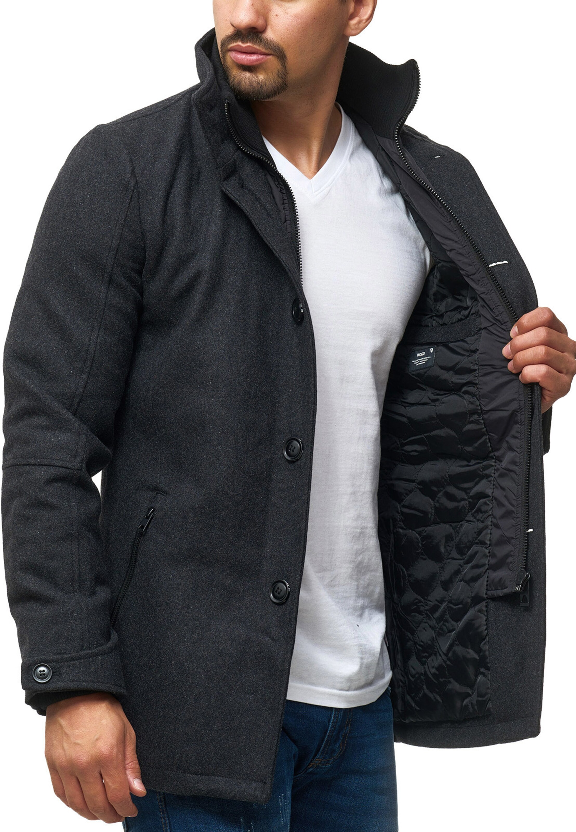 INDICODE JEANS Between-seasons coat 'Brittany' in Grey