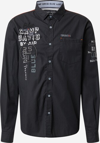 CAMP DAVID Klasický střih Košile – černá: přední strana