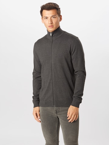 Coupe regular Vestes en maille 'Berg' SELECTED HOMME en gris : devant