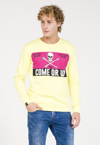 Sweat-shirt PLUS EIGHTEEN en jaune : devant