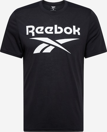 T-Shirt fonctionnel Reebok en noir : devant