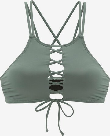 BENCH Bustier Bikinitop 'Perfect' in Groen: voorkant