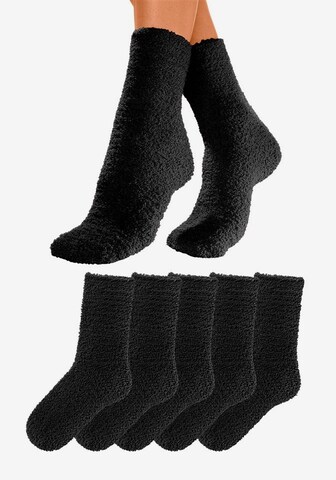 LAVANA Kuschelsocken (5 Paar) in Schwarz