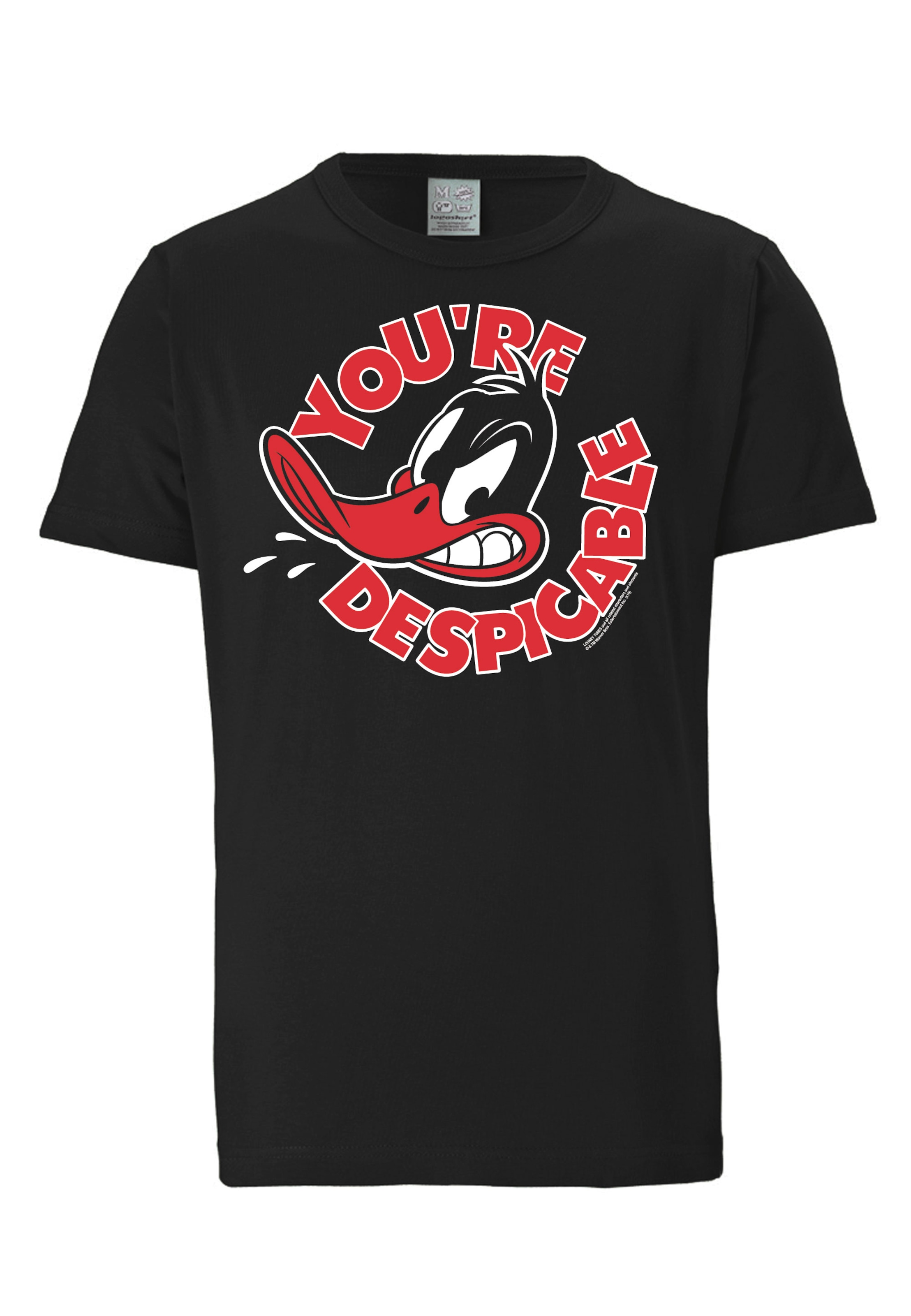 LOGOSHIRT Shirt 'Daffy Duck' in Black: front