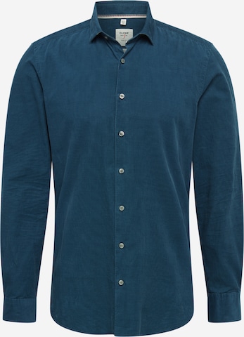 OLYMP Slim fit Button Up Shirt 'Level 5 Smart' in Blue: front