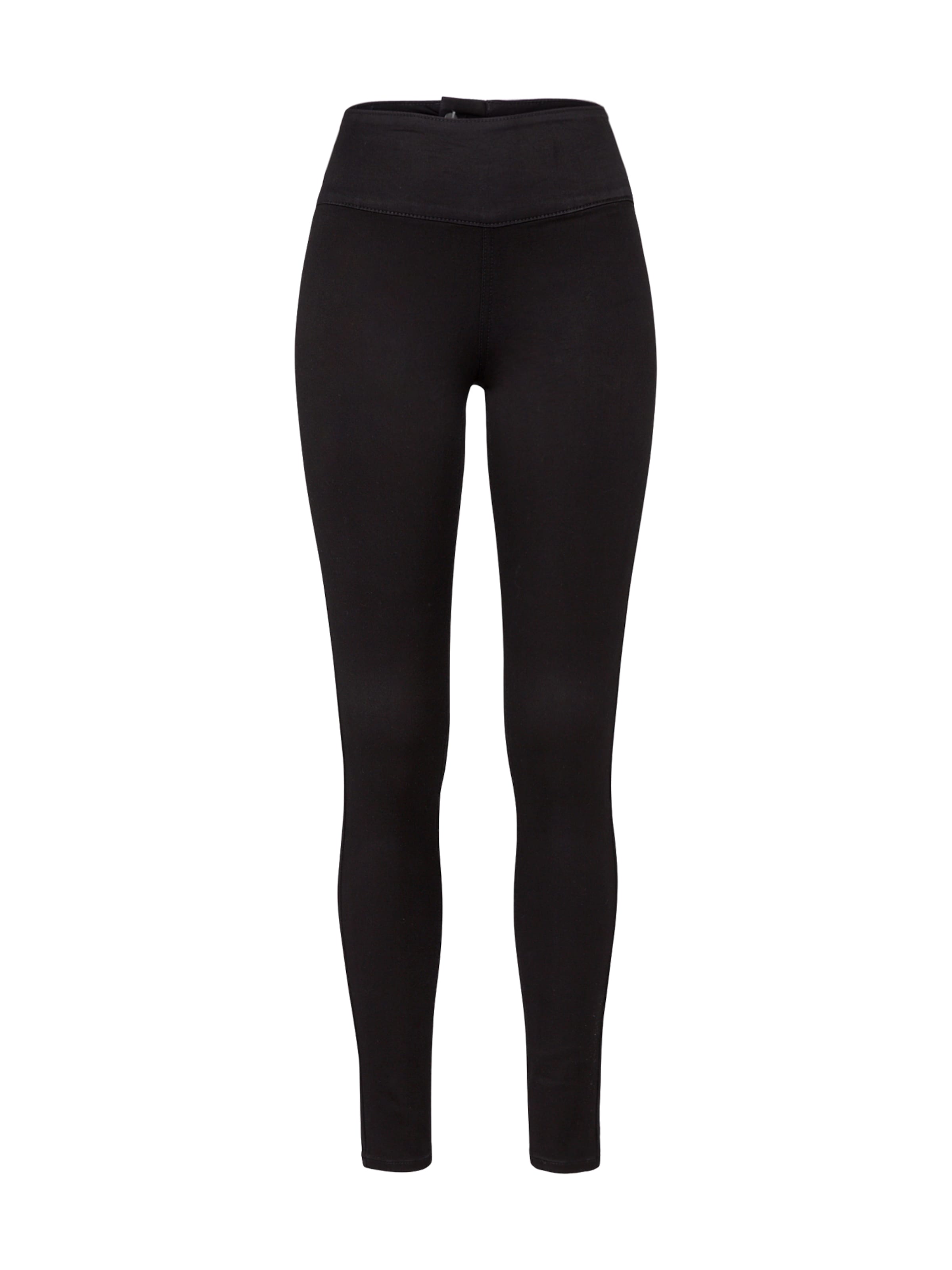 Skinny Jeggings de la PIECES pe negru: față
