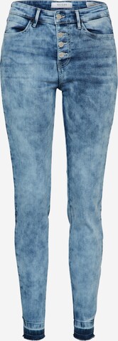 Skinny Jean '1981 EXPOSED' GUESS en bleu : devant