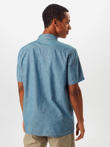 GAP Slim fit Overhemd 'SS CHAMBRAY CAMP BLUE' in Blauw