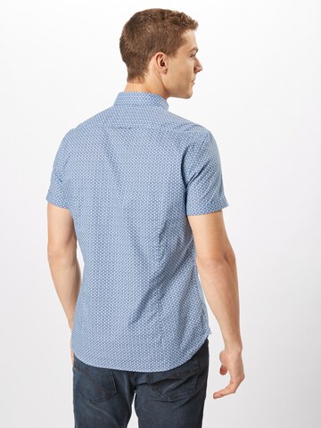 Coupe slim Chemise Marc O'Polo en bleu : derrière