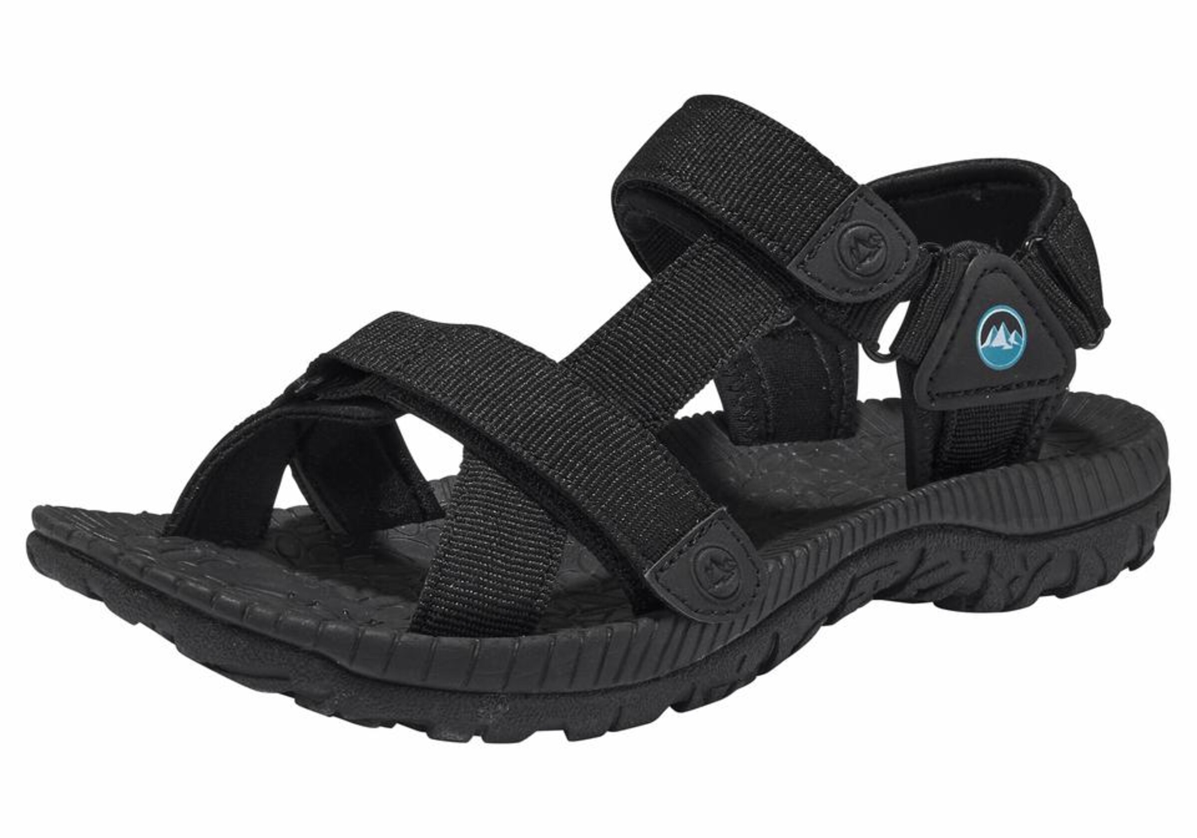 POLARINO - Outdoorsandale 'Breathe' in schwarz