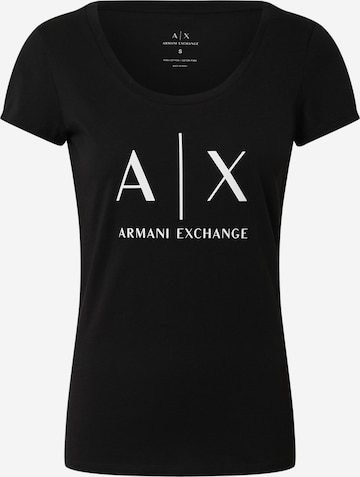 ARMANI EXCHANGE Тениска в черно: отпред