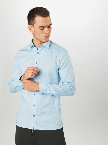 Coupe slim Chemise business 'No.6' OLYMP en bleu : devant