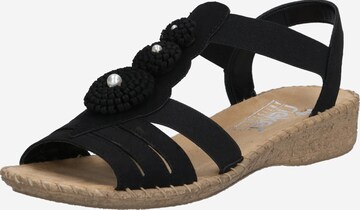 Rieker Sandalen met riem in Zwart: voorkant