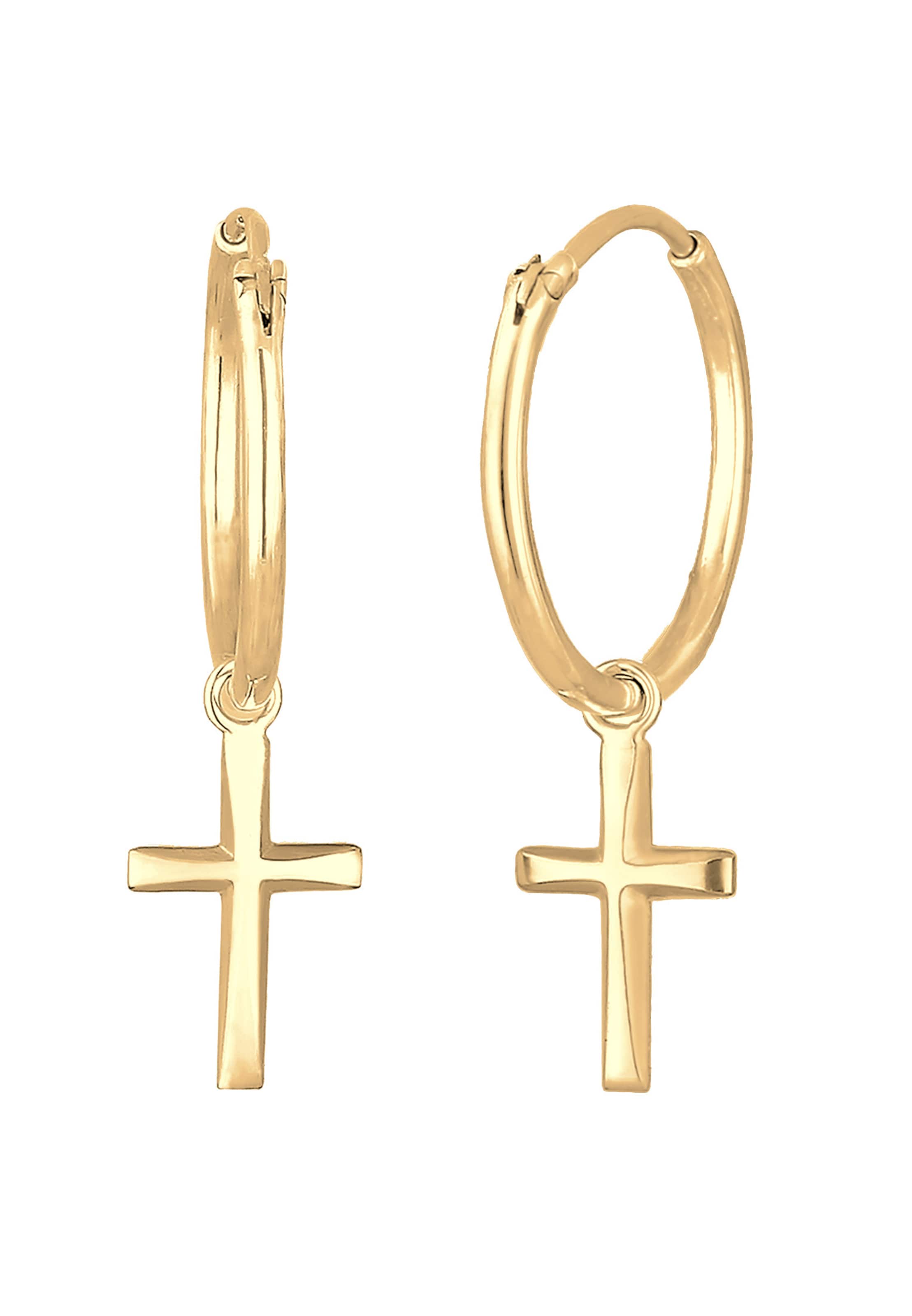ELLI Kolczyki 'Kreuz' w kolorze złoty