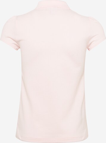 LACOSTE Μπλουζάκι 'GIRL SHORT SLEEVED RIBBED COLLAR' σε ροζ: πίσω