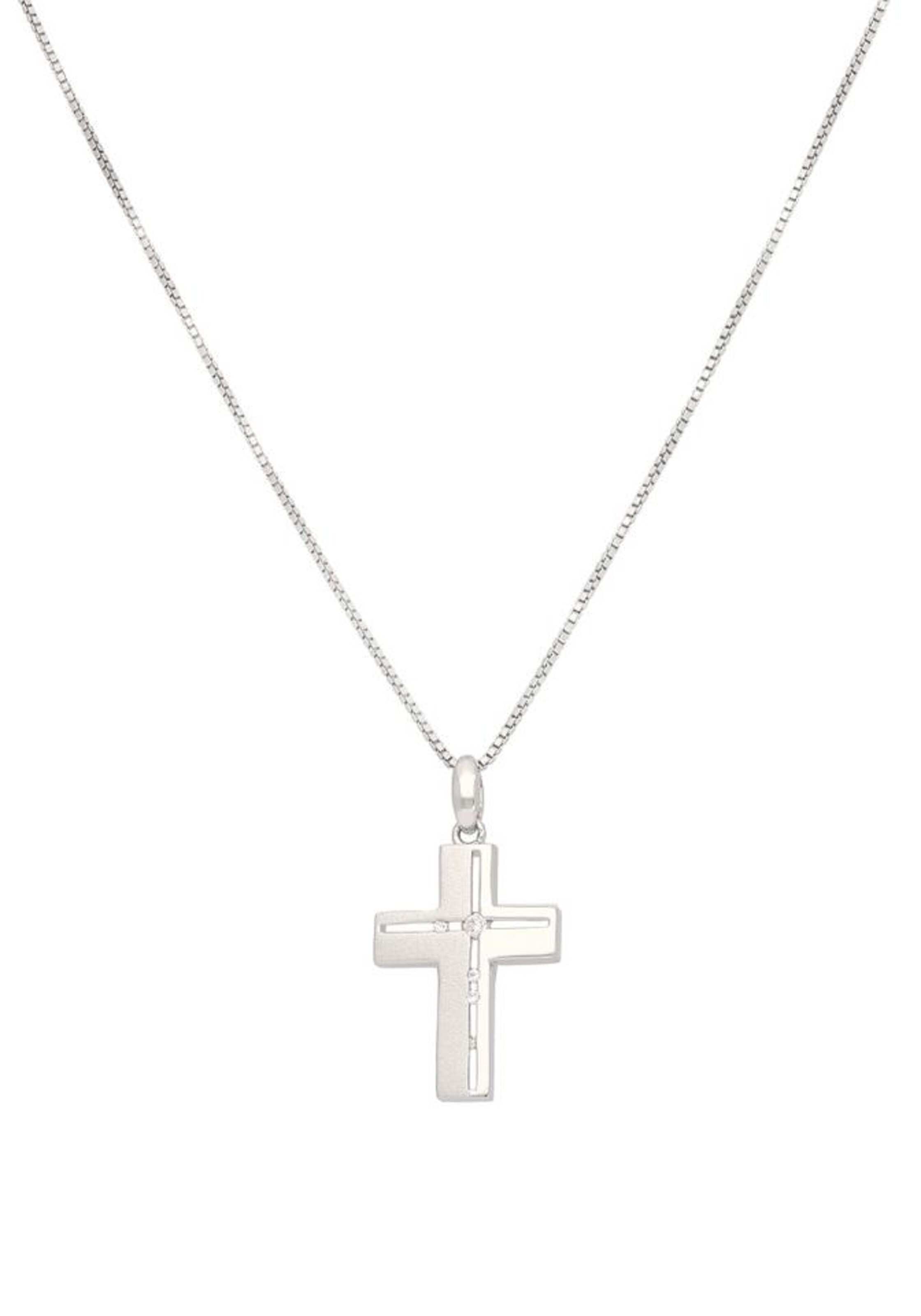 FIRETTI Necklace 'Kreuz' in Silver: front
