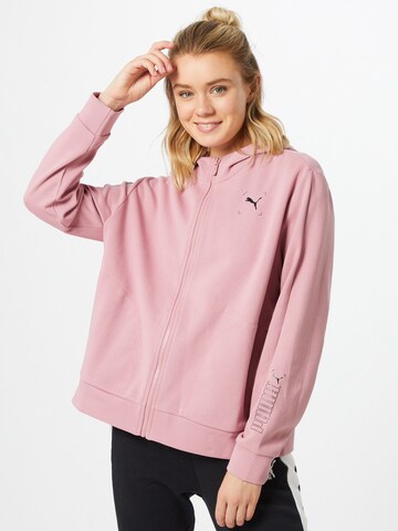 PUMA Sportsweatjacka 'Nu-Tility' i rosa: framsida