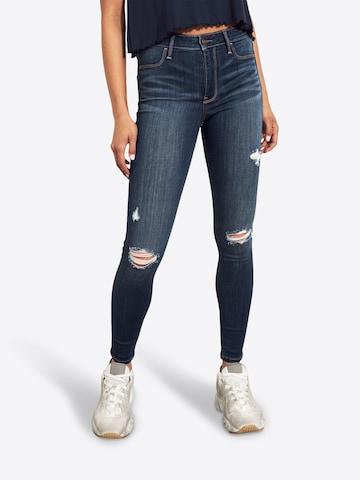 Skinny Jeans de la HOLLISTER pe albastru: față