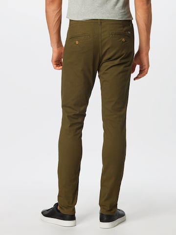 BLEND - Slimfit Calças chino em verde: atrás