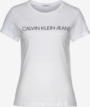 Calvin Klein Jeans Shirt in Wit: voorkant