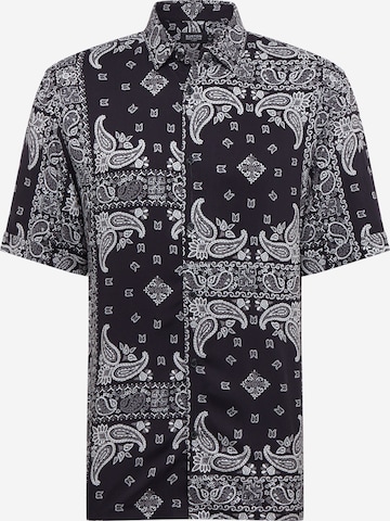 BURTON MENSWEAR LONDON - Regular Fit Camisa 'Bandana' em preto: frente