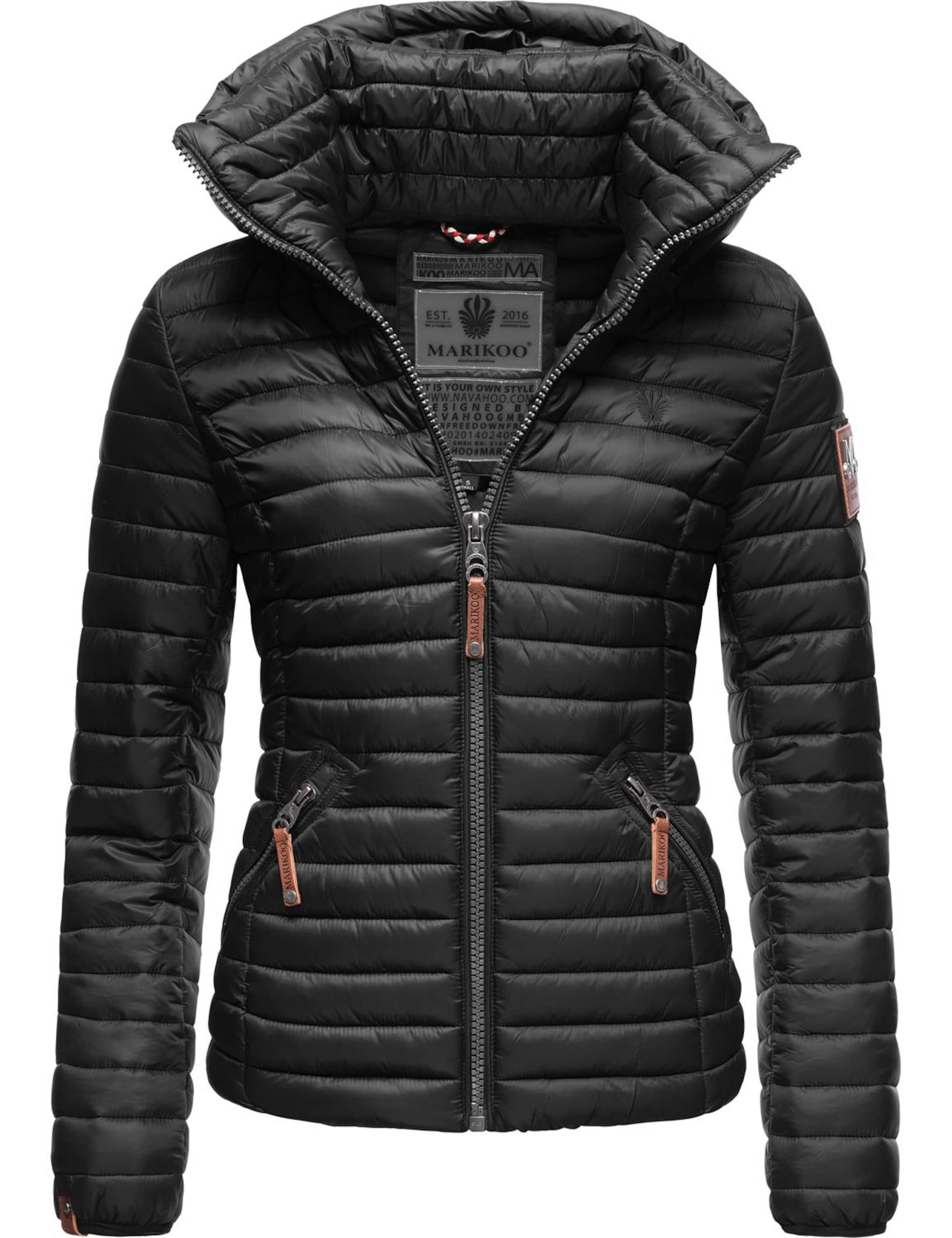 MARIKOO Steppjacke 'Löwenbaby' in Schwarz: Vorderseite