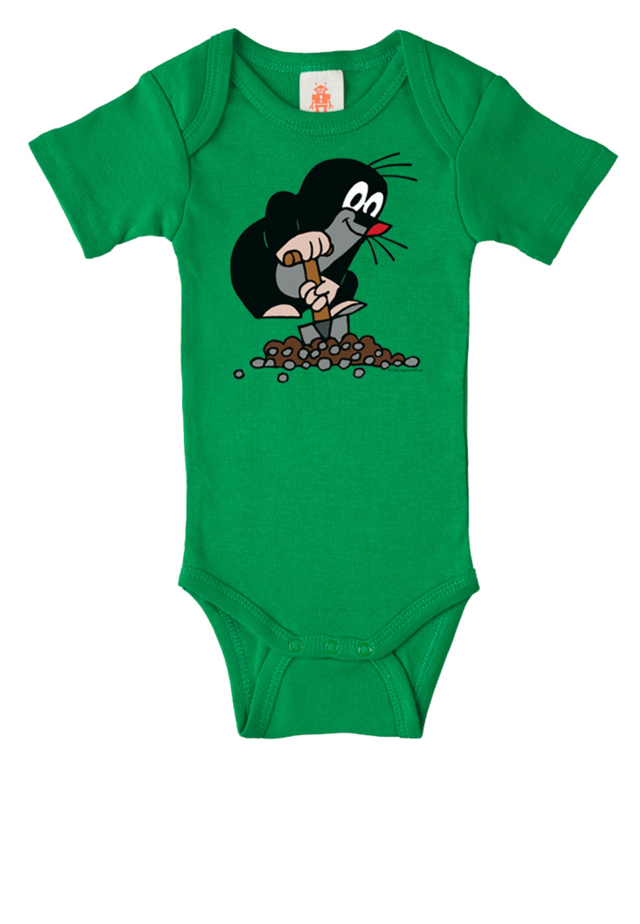 LOGOSHIRT Romper/bodysuit 'Der Kleine Maulwurf-Print' in Green: front
