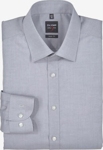 OLYMP Slim fit Zakelijk overhemd 'Level Five' in Grijs: voorkant