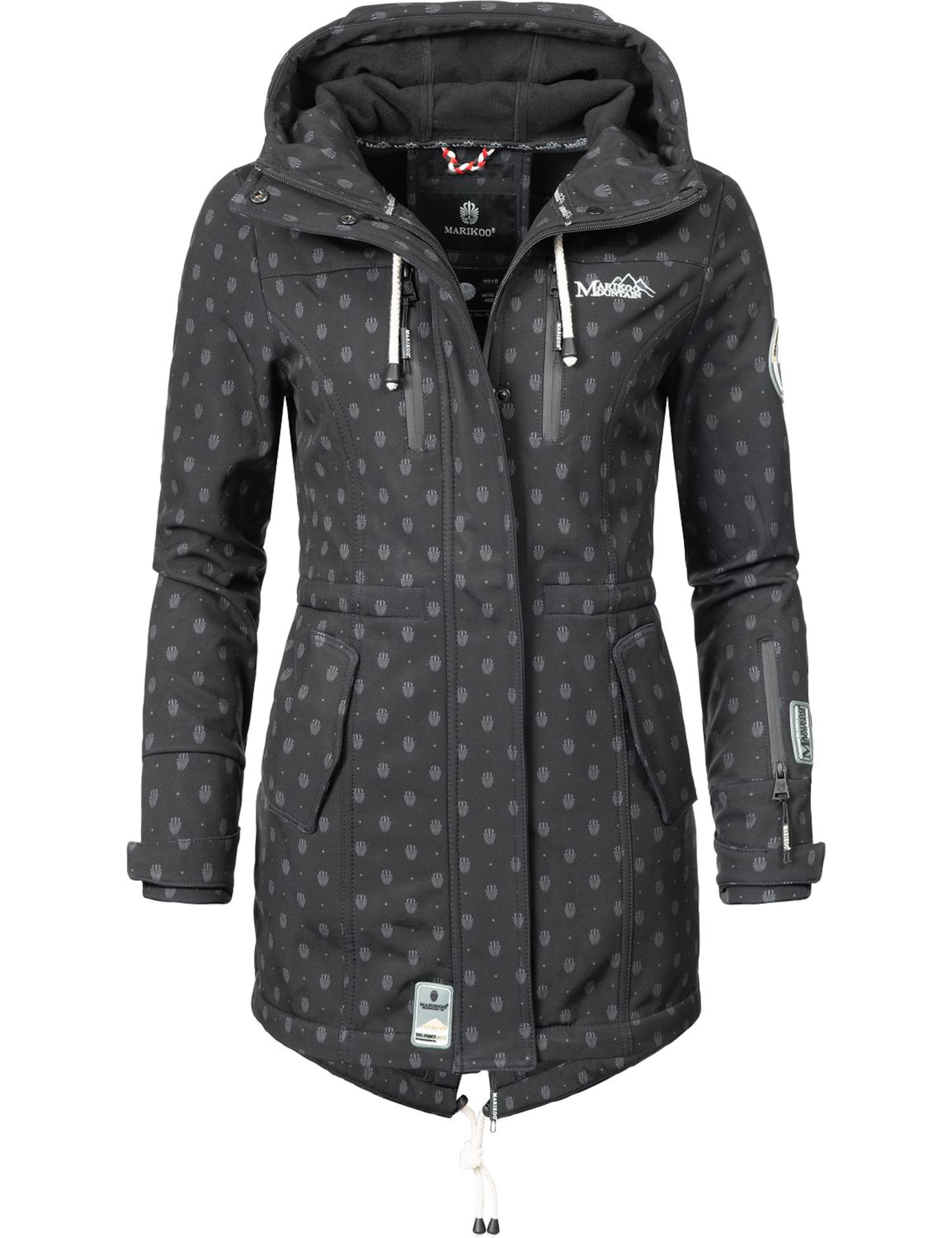 MARIKOO Raincoat 'Zimtzicke' in Black: front