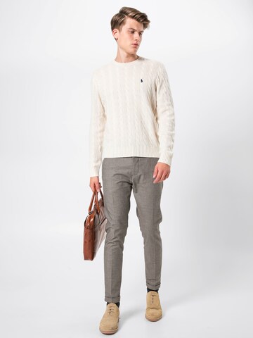 Coupe regular Pull-over 'LS CABLE CN-LONG SLEEVE-SWEATER' Polo Ralph Lauren en beige