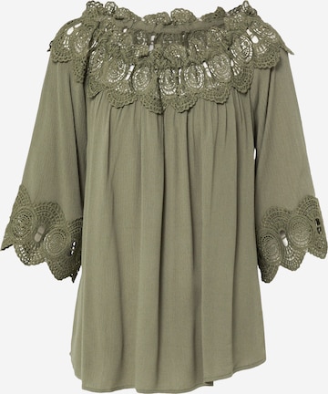Cream Tunic 'Bea' in Green: front