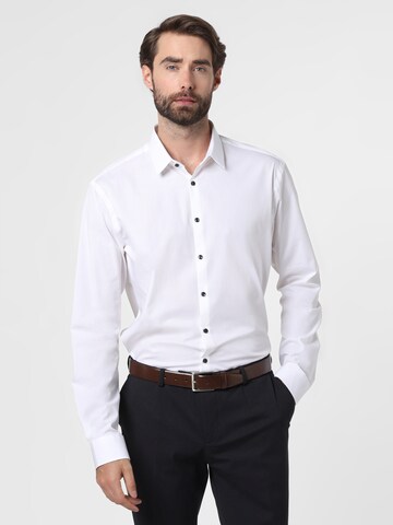 Finshley & Harding London Slim fit Business Shirt ' Dexter-Athletic ' in White: front