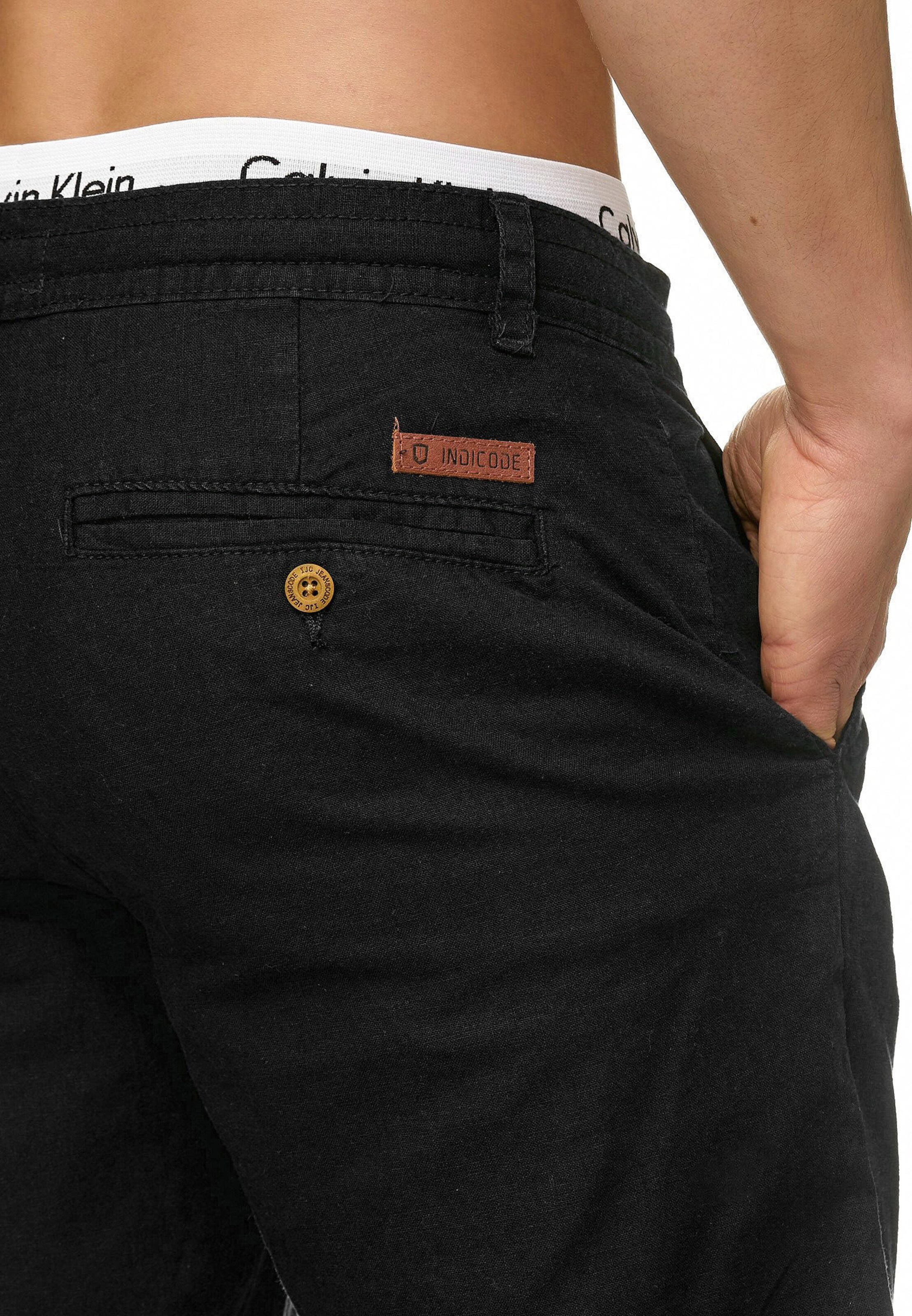 INDICODE JEANS Regular Chino 'Veneto' in Zwart